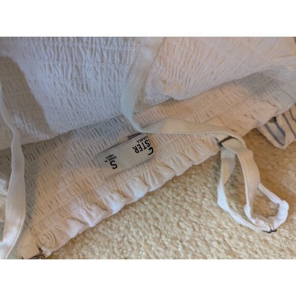 Button pocket stripe distressed tops Hollister American eagle aerie maurices - Picture 4 of 7